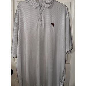 Elephant Head Performance Polo Men’s 2XL White Gray Stripe Alabama Crimson Tide